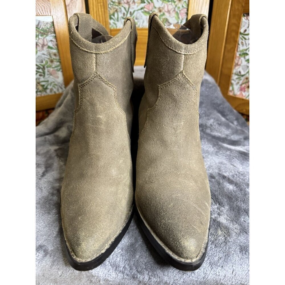 Windsor Smith Vintage Tan Suede Leather Ankle Boots Western Cowgirl Boho Sz 7 - Picture 6 of 9